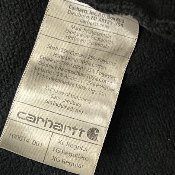 Carhartt Hoodie Mens XL Full Zip Original Fit Workwear Hooded Jacket - Picture 12 of 15